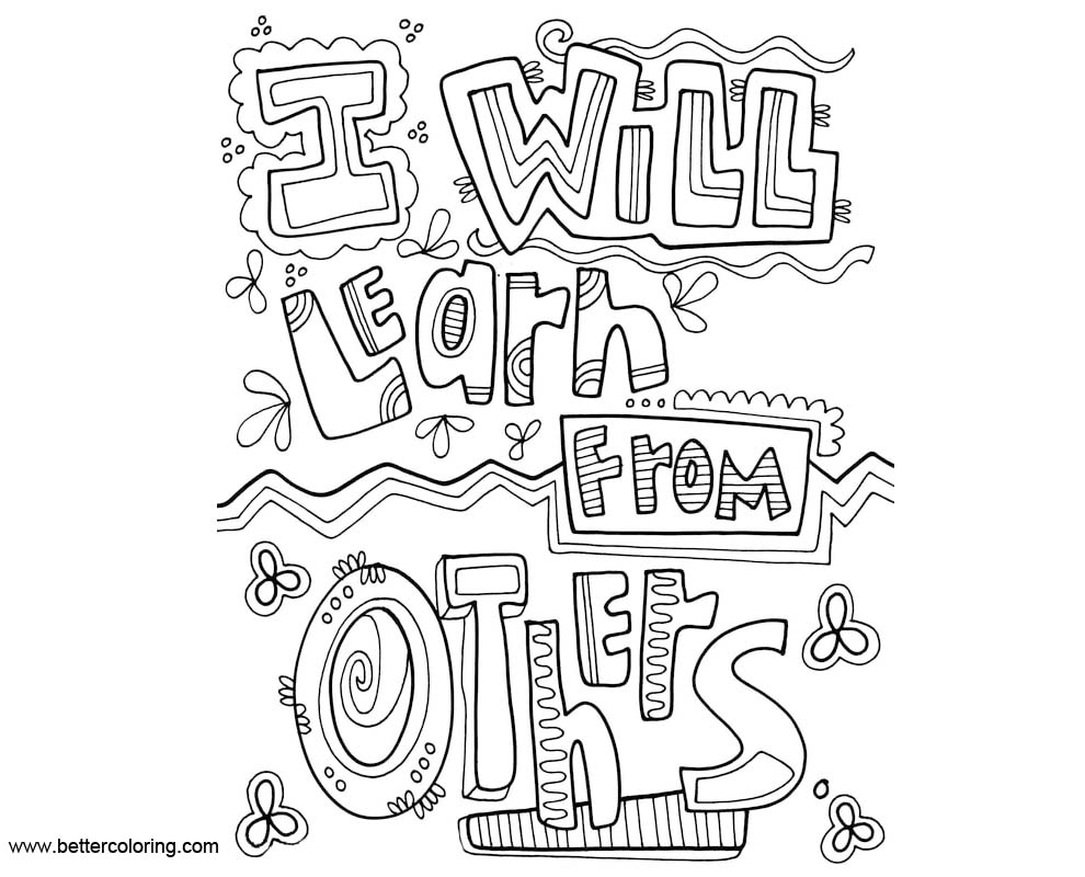 Free Growth Mindset Coloring Pages I Will Learn From Others printable