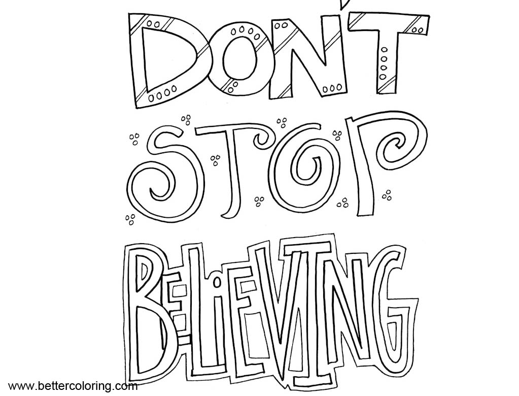 Free Growth Mindset Quotes Coloring Pages Dont Stop Believing printable