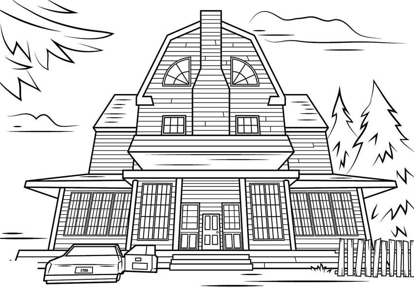 Free Haunted House Coloring Pages Free Printable for Kids printable