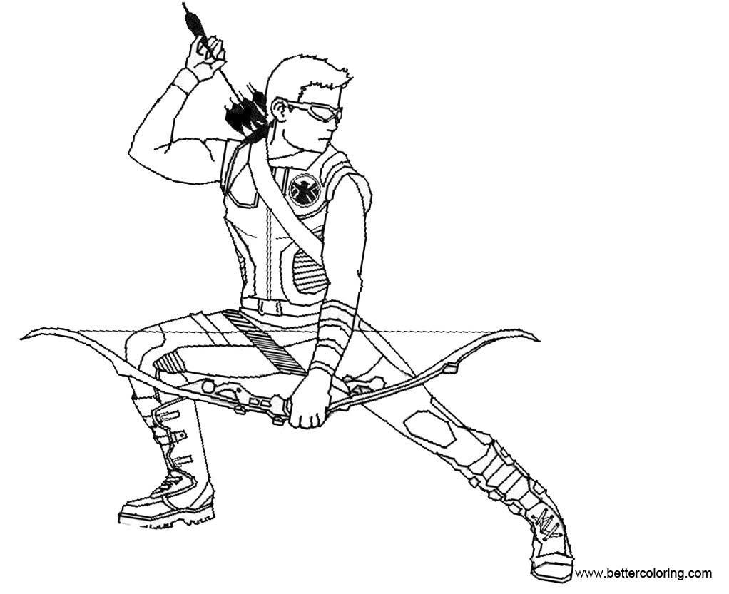 Hawkeye Coloring Pages Base by dark chocobo - Free  
