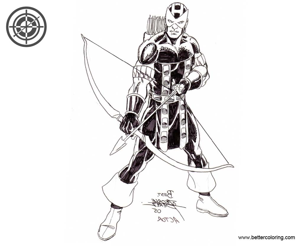Free Hawkeye Coloring Pages Fanart printable