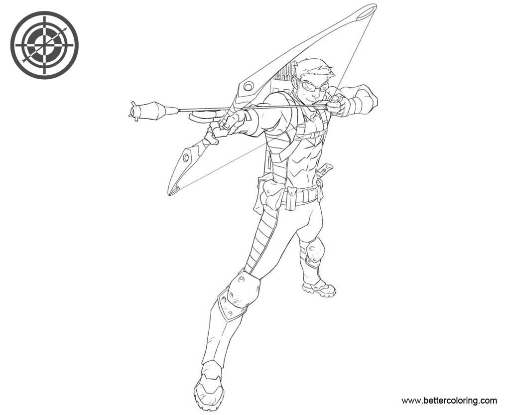 Free Hawkeye Coloring Pages Lineart by jeffwamester printable