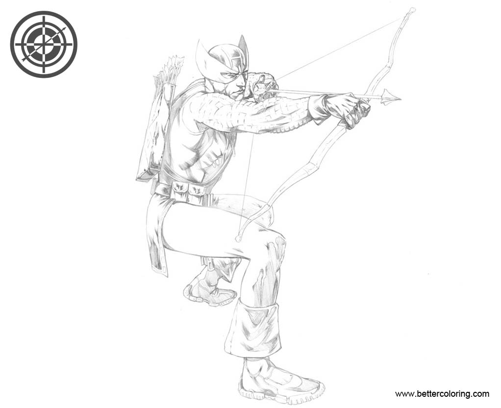 Free Hawkeye Coloring Pages Pencils Drawing by GIO2286 printable