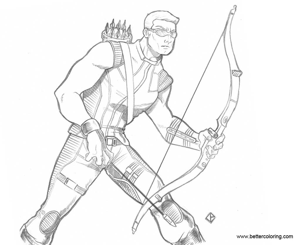 Free Hawkeye Coloring Pages by DomEddi printable