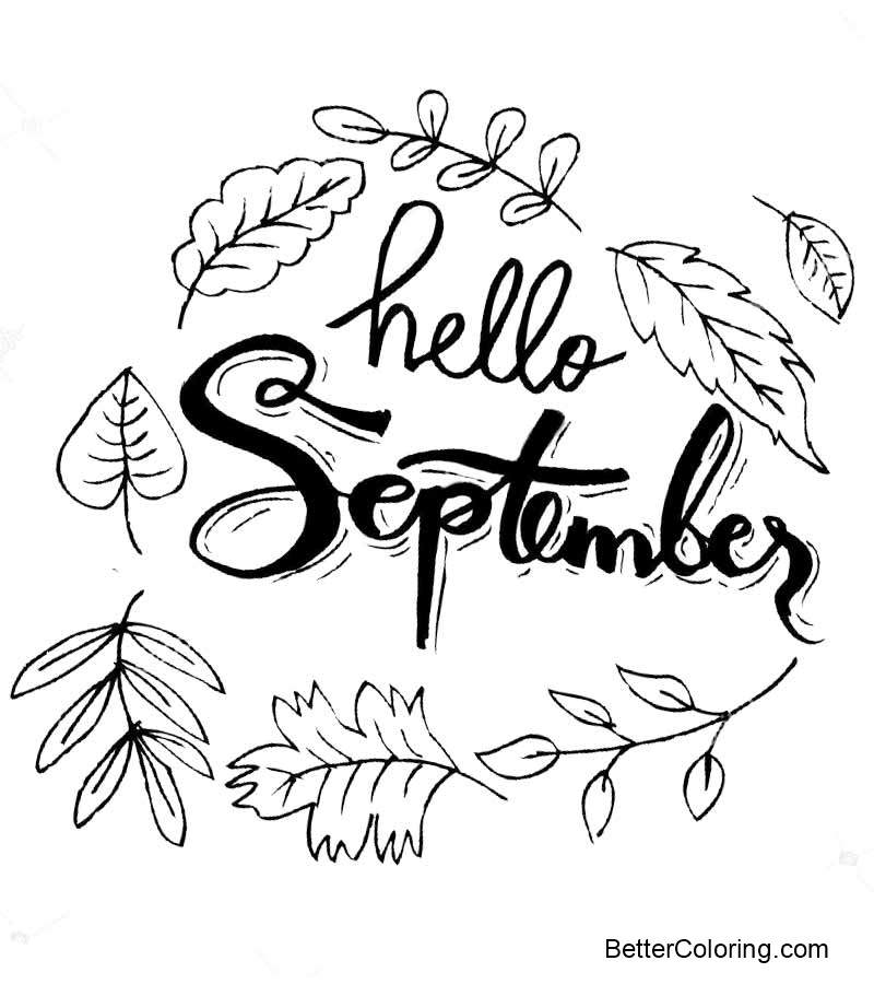 Hello September Coloring Pages - Free Printable Coloring Pages