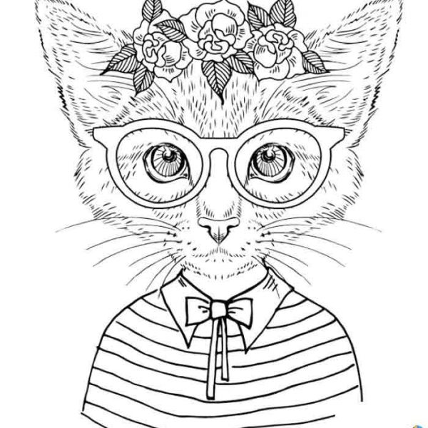 Animal Hipster Coloring Pages Free Printable Coloring Pages