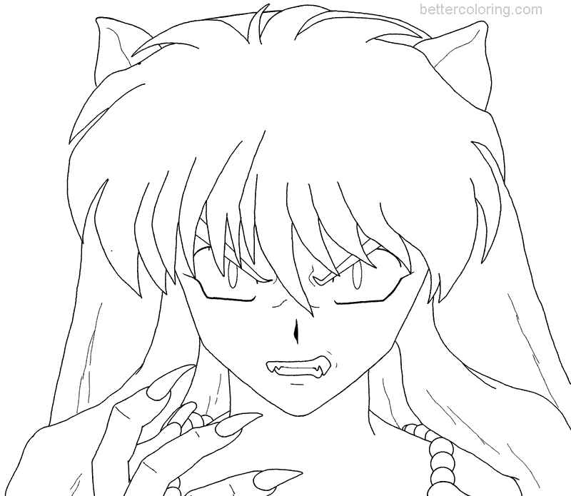 Download InuYasha Coloring Pages Demon by blackinuyaju - Free Printable Coloring Pages