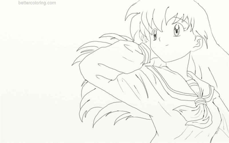 Free InuYasha Coloring Pages Fanart by animebabe99 printable