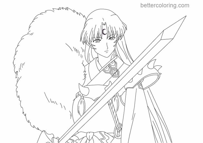 Download InuYasha Coloring Pages Sesshomaru Lineart by soul612 - Free Printable Coloring Pages