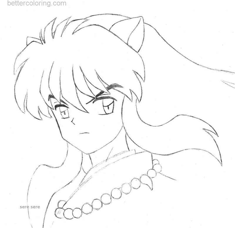 Free InuYasha Coloring Pages Sketch by seresere printable