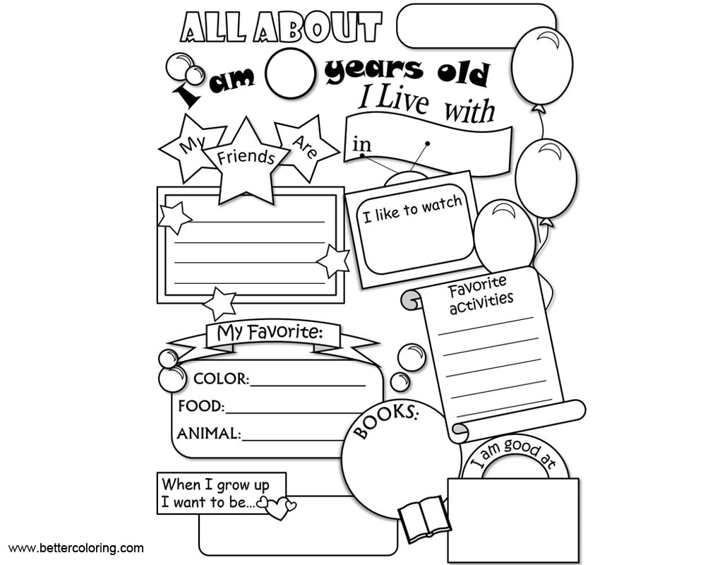 Kids All About ME Coloring Pages Free Printable Coloring Pages