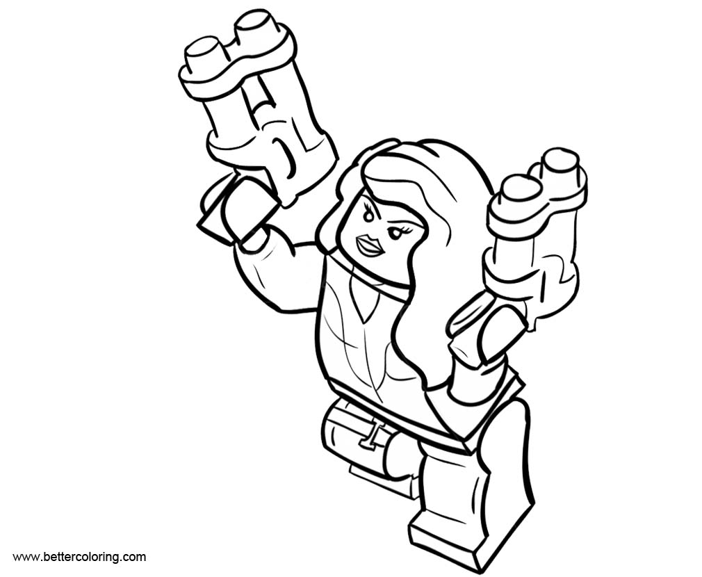 Free LEGO Black Widow Coloring Pages Black and White printable