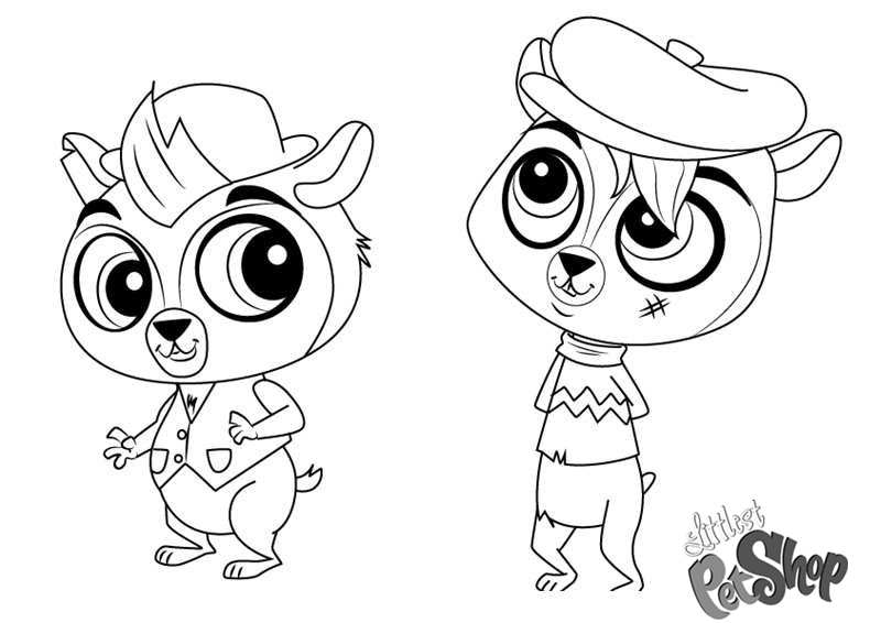 Free Littlest Pet Shop Coloring Pages Dodger and Twist printable