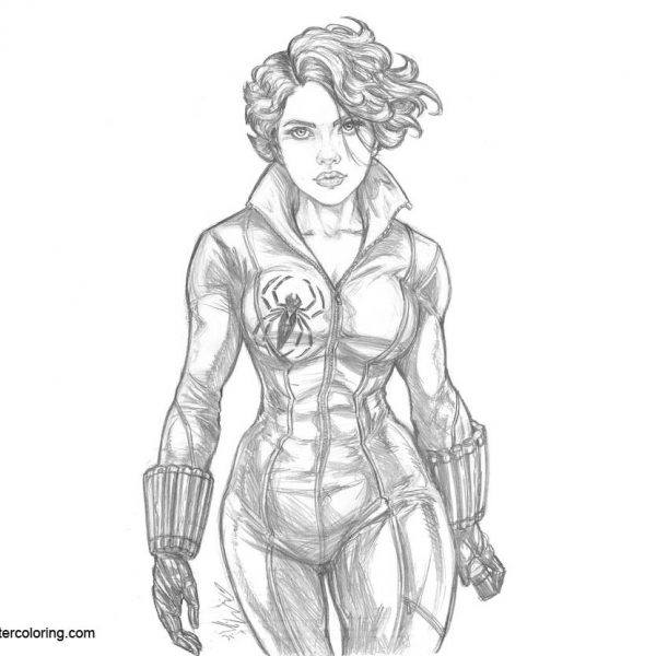 Marvel Black Widow Coloring Pages by RogerSnickers - Free Printable