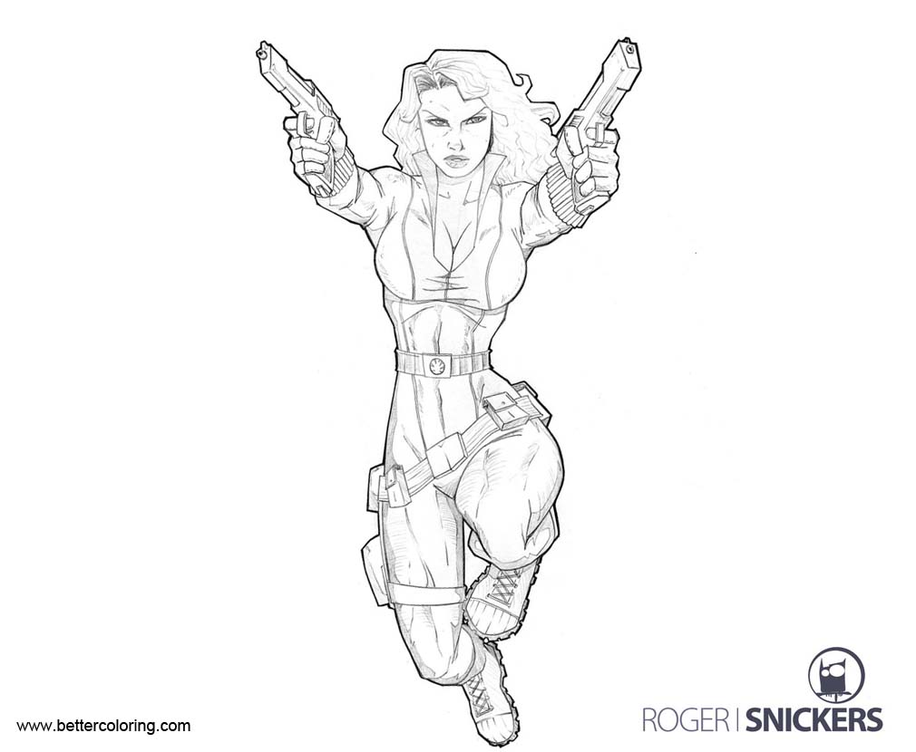 Marvel Black Widow Coloring Pages By Rogersnickers Free Printable