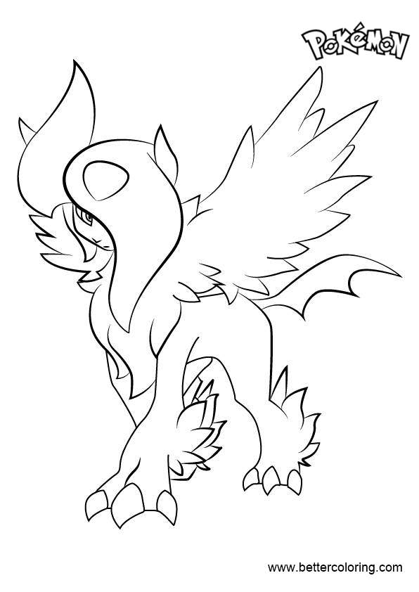 Mega Absol from Pokemon Coloring Pages - Free Printable Coloring Pages