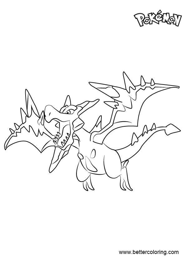 Mega Aerodactyl  from Pokemon  Coloring  Pages  Free 