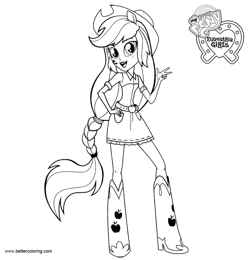 Free My Little Pony Equestria Girls Coloring Pages Apple Jack printable