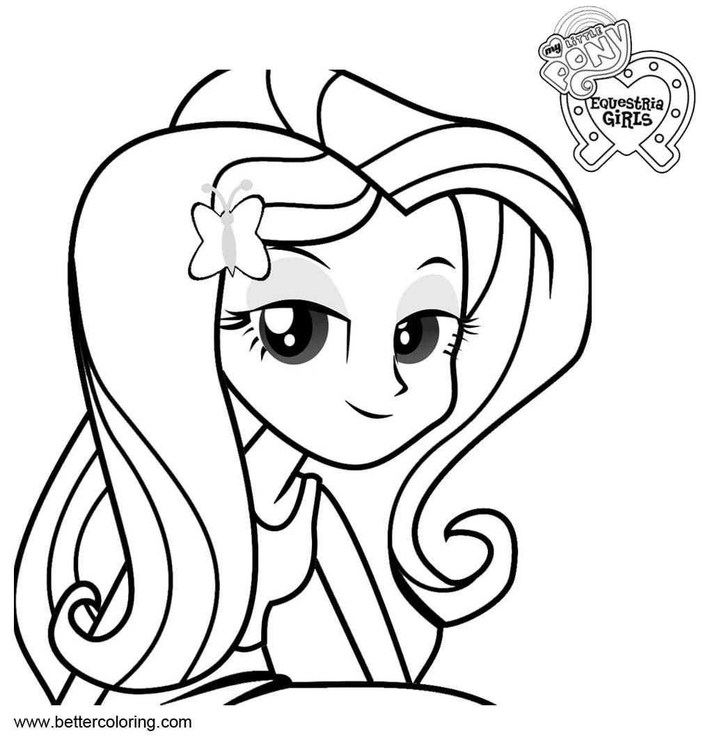 Free My Little Pony Equestria Girls Coloring Pages Fluttershy printable