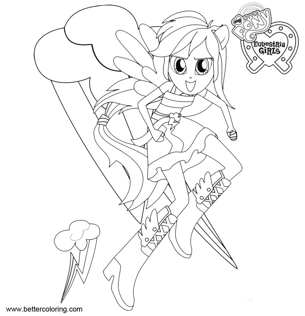 Free My Little Pony Equestria Girls Coloring Pages Linear printable