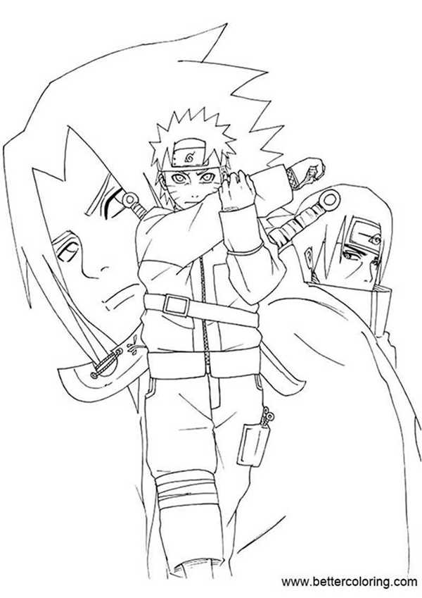 Free Naruto Coloring Pages Line Art printable