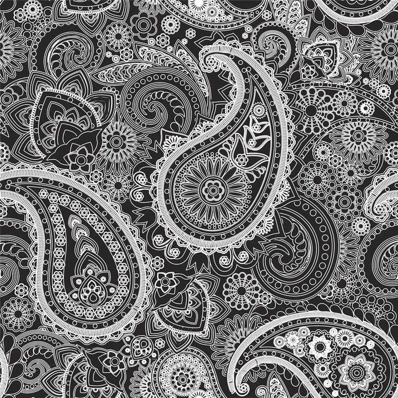 Free Paisley Coloring Pages Seamless Pattern printable