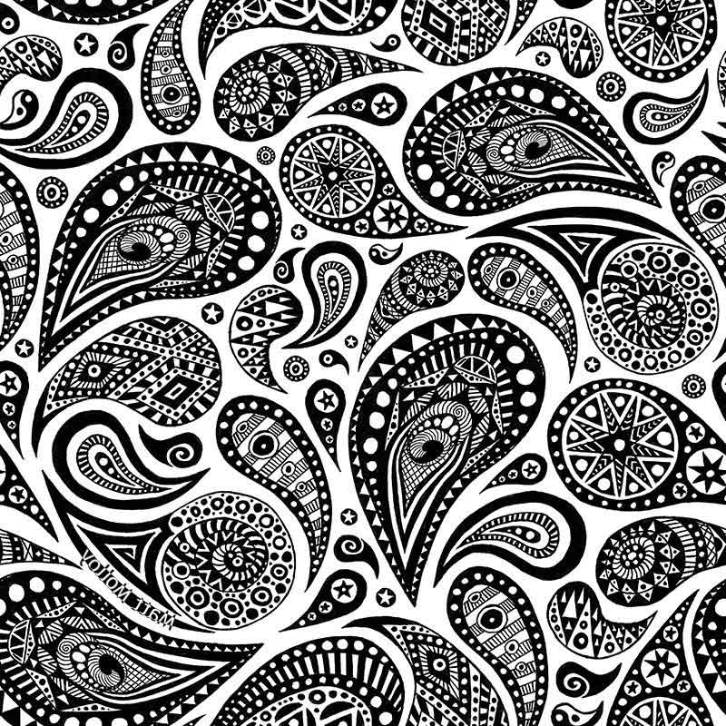 Free Paisley Pattern Coloring Pages for Adults printable
