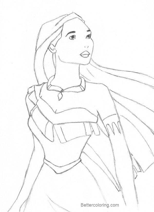 Free Pocahontas Coloring Pages Hand Drawing by kyoishott13 printable