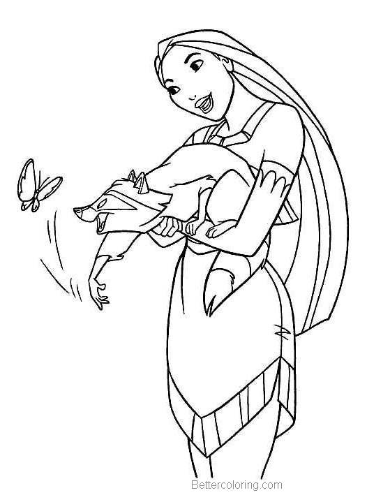 Free Pocahontas Coloring Pages Line Drawings printable