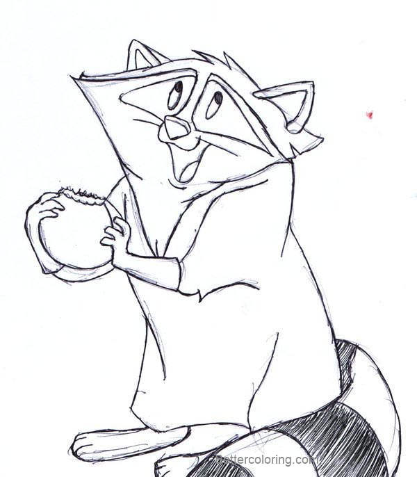 Pocahontas Coloring Pages Meeko by AnnieCooper - Free Printable