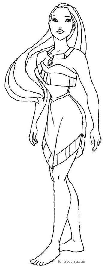 Pocahontas Coloring Pages Outline - Free Printable Coloring Pages