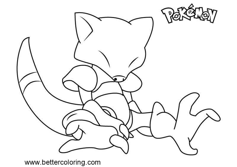 Pokemon Coloring Pages Abra - Free Printable Coloring Pages