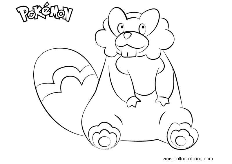 Pokemon Coloring Pages Bibarel - Free Printable Coloring Pages