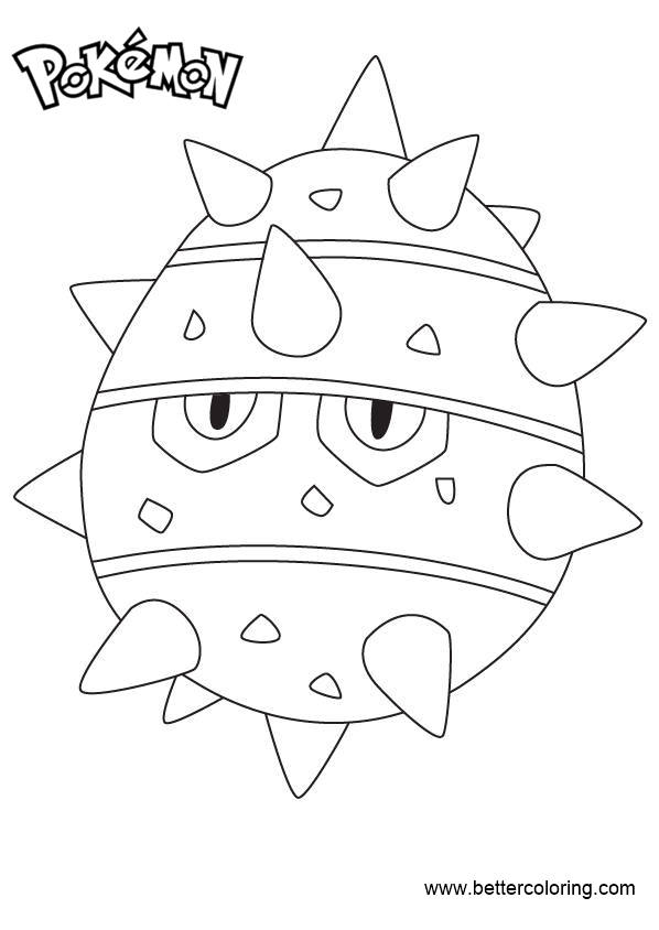 Pokemon Coloring Pages Ferroseed - Free Printable Coloring Pages