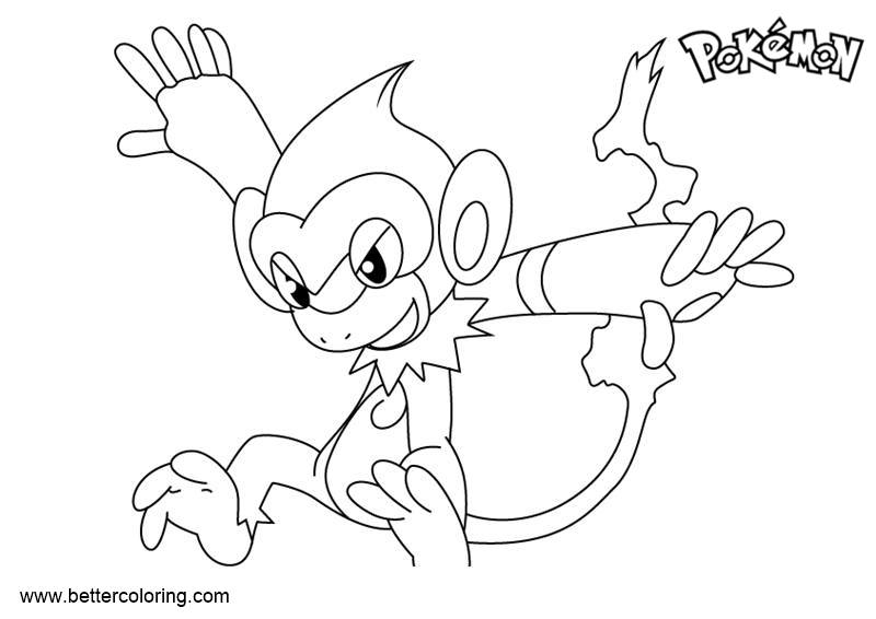 Free Pokemon Coloring Pages Monferno printable