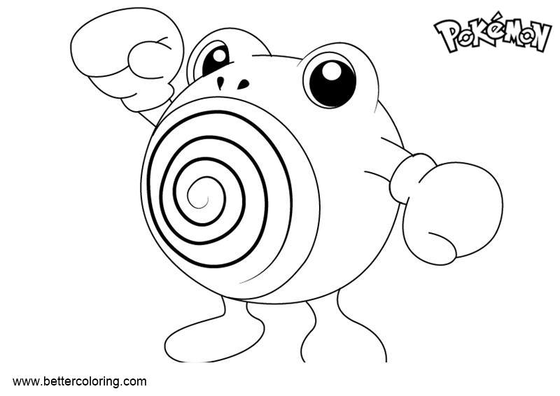 Free Pokemon Coloring Pages Poliwhirl printable