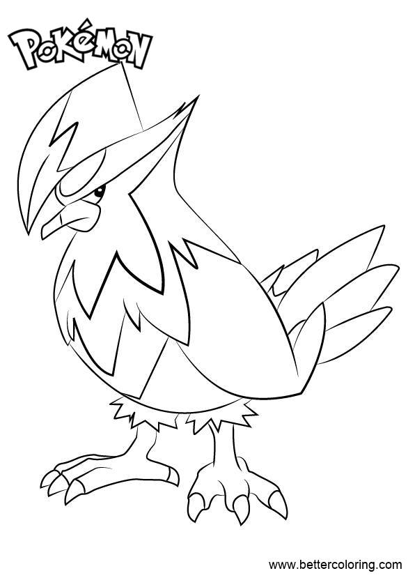 Pokemon Coloring Pages Staraptor - Free Printable Coloring Pages