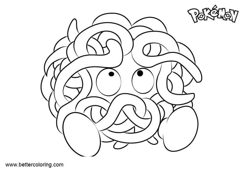 Pokemon Coloring Pages Tangela - Free Printable Coloring Pages