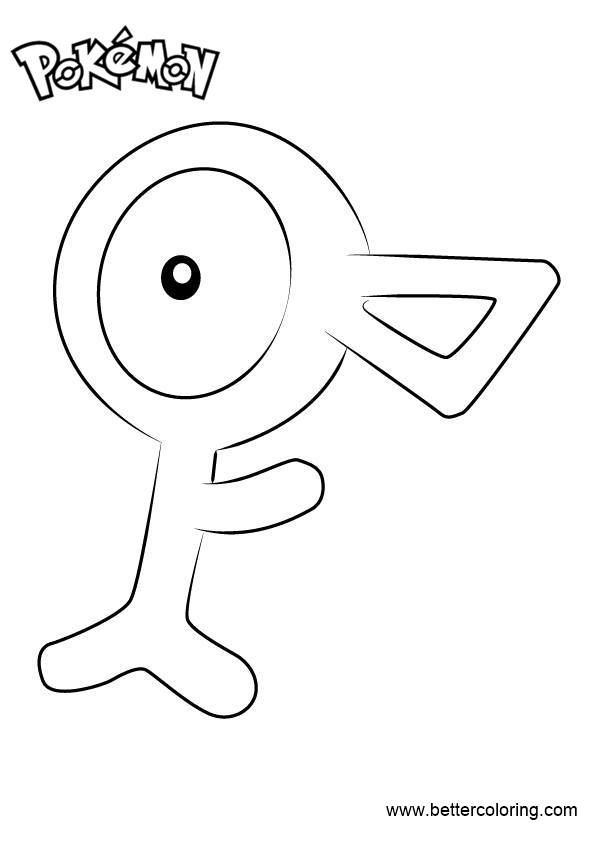 Free Pokemon Coloring Pages Unown printable