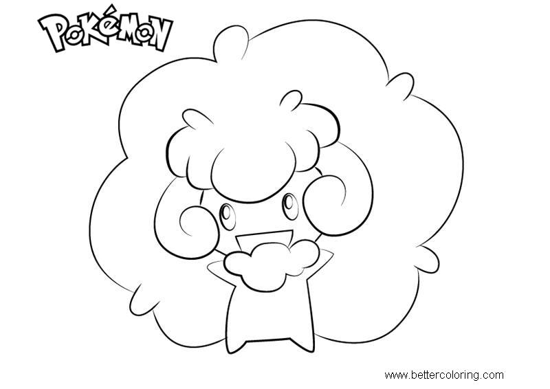 Pokemon Coloring Pages Whimsicott - Free Printable Coloring Pages