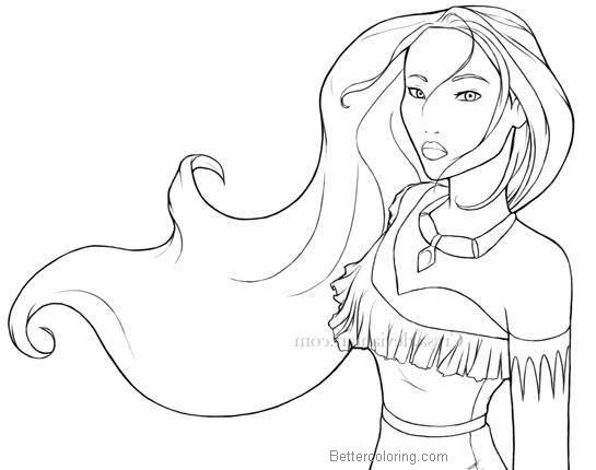 Free Princess Pocahontas Coloring Pages by Crysa printable