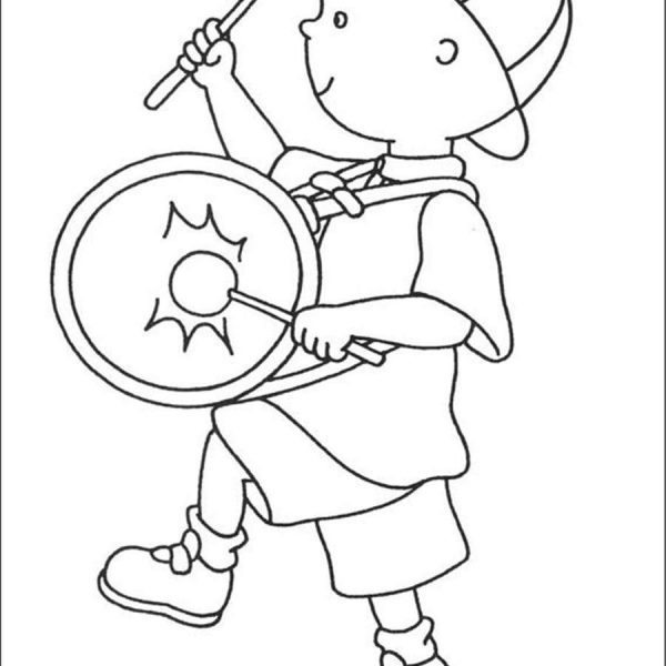 Christmas Caillou Coloring Pages Merry Chiristmas - Free Printable