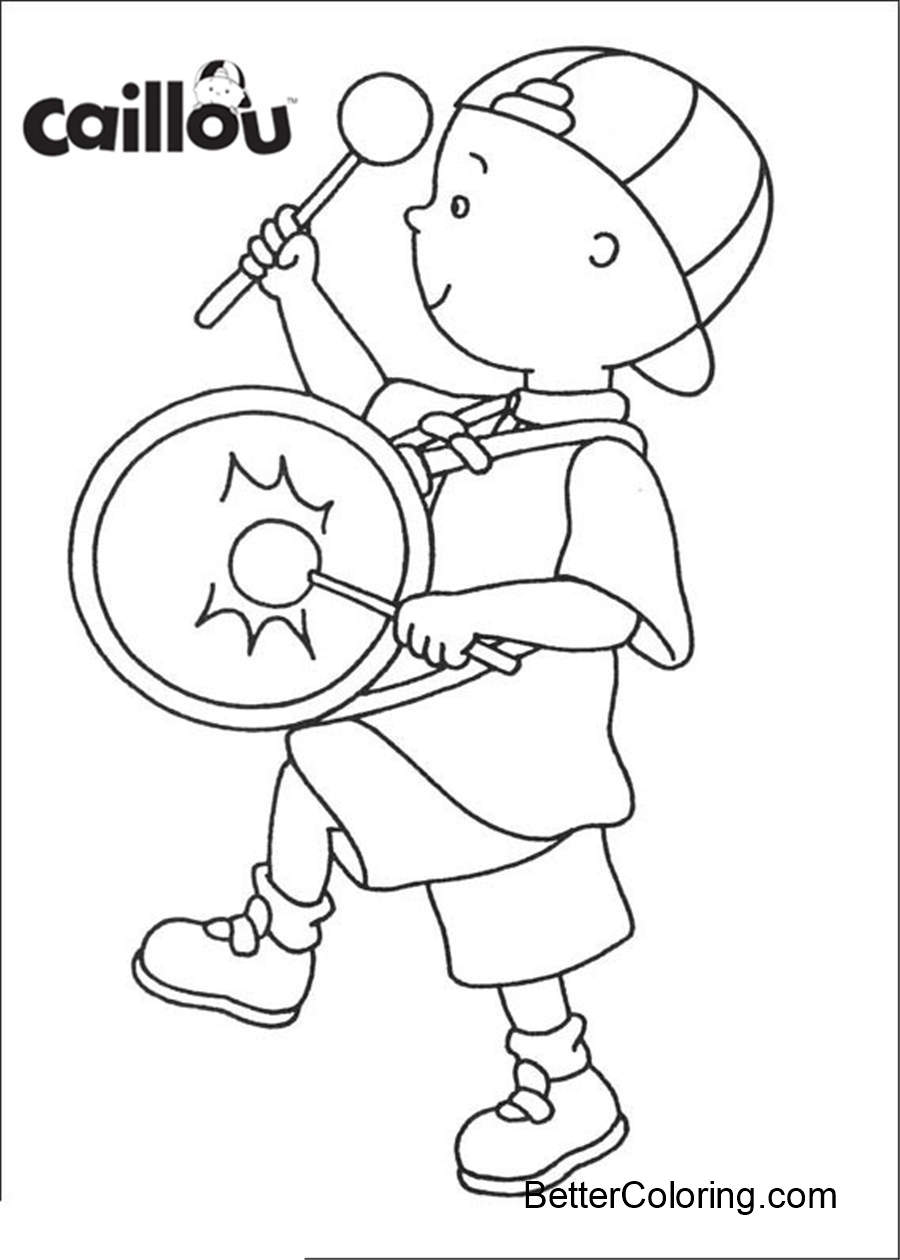 Free Printable Caillou Coloring Pages Drum printable