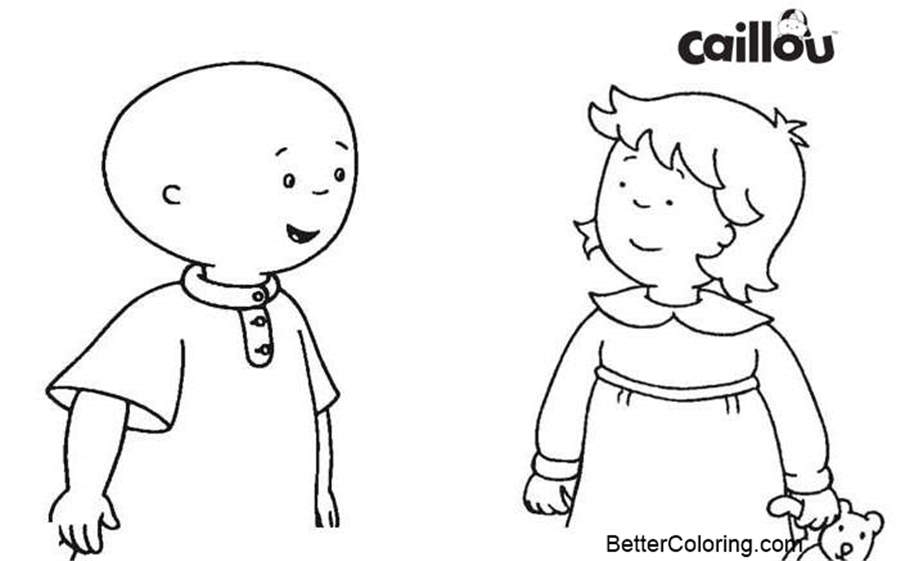 Free Printable Caillou Coloring Pages with Sister printable