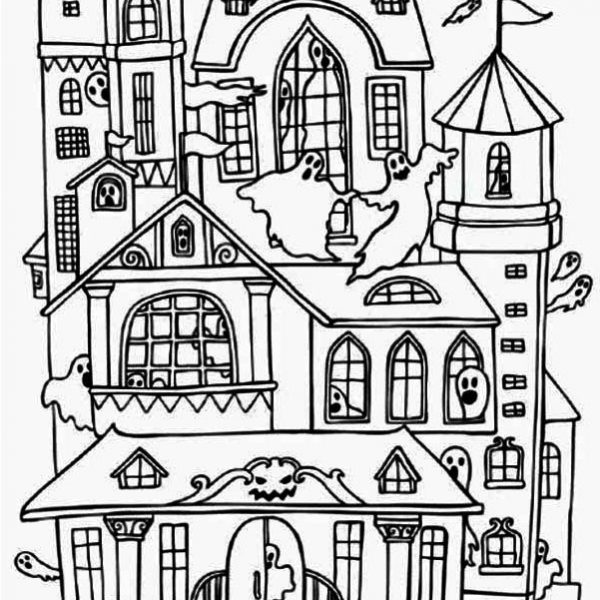 Haunted House Coloring Pages - Free Printable Coloring Pages