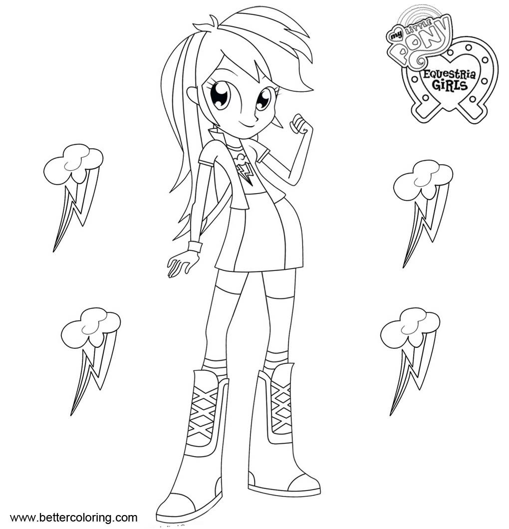 Rainbow Dash from Equestria Girls Coloring Pages - Free ...