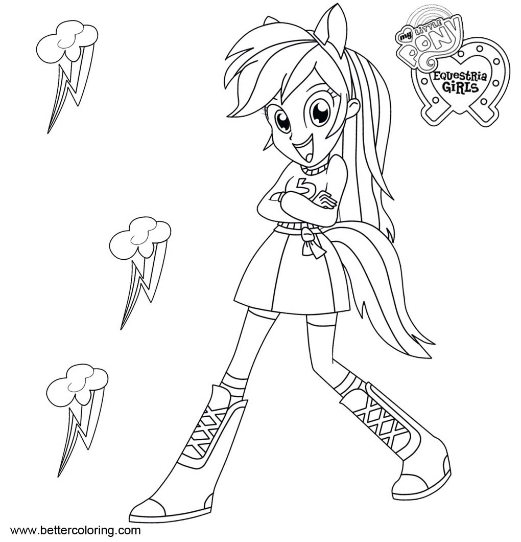 Rainbow Dash from My Little Pony Equestria Girls Coloring Pages - Free