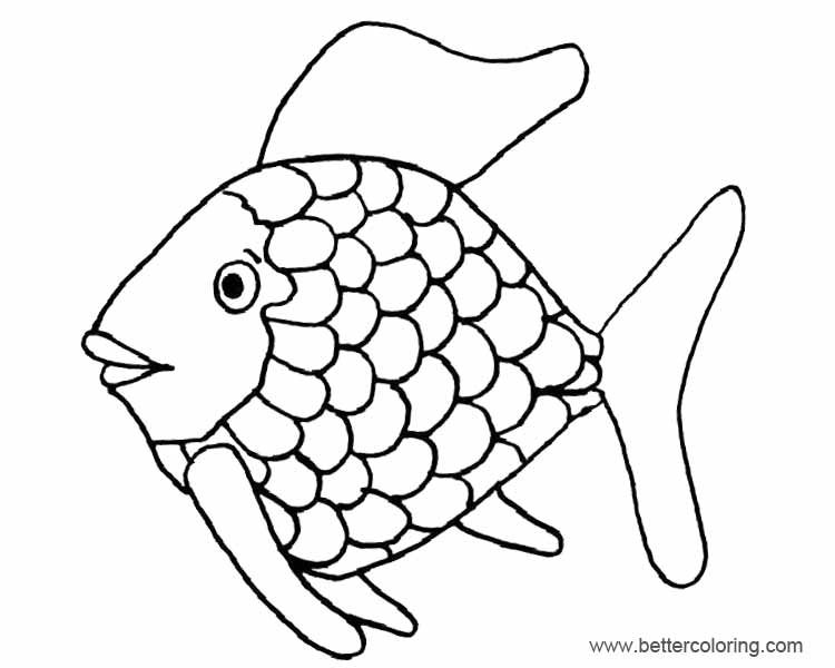 Free Rainbow Fish Coloring Pages Line Drawing printable