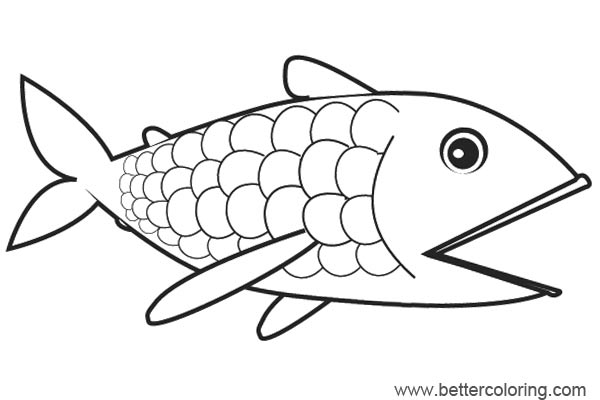 Free Rainbow Fish Coloring Pages Sketch printable