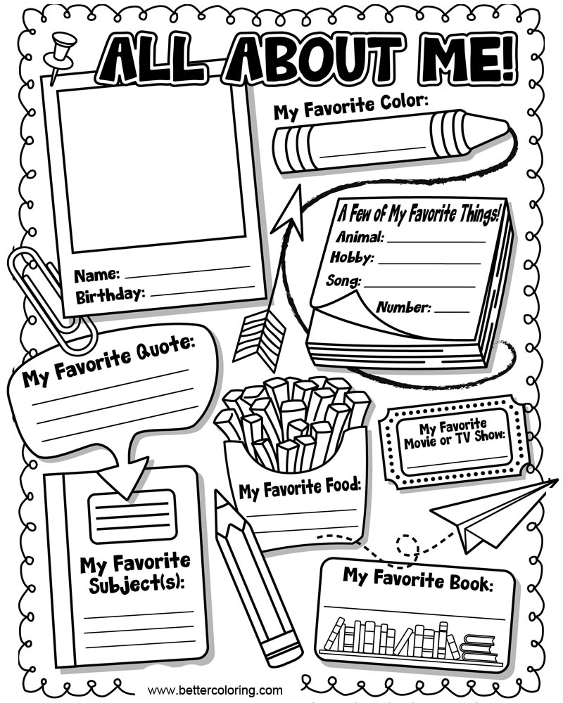 All About Me Toddler Worksheet Free Printable